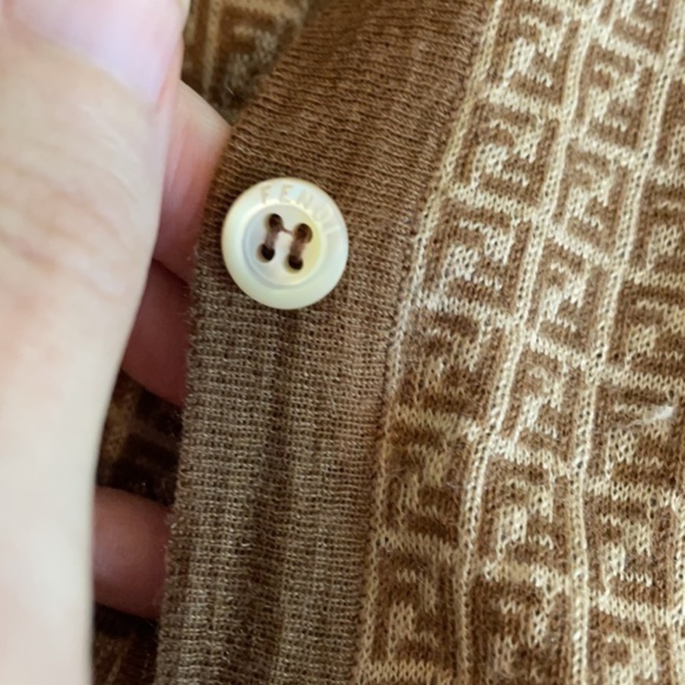 Fendi Cashmere Silk Zucca Cardigan Sweater Monogram “FF” - Picture 8 of 14